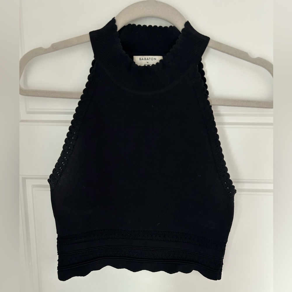 Aritizia/Babaton black high neck crop, sz M